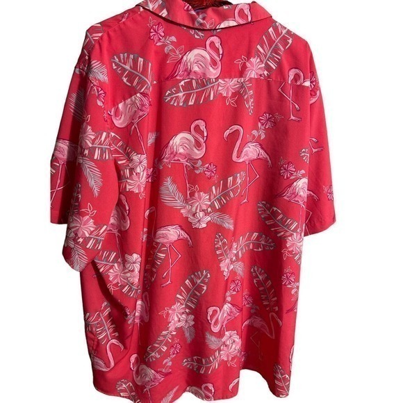 Design In Italy Flamingo Hawaiian Camp Cruise Golf Tropical Shirt Sz L.‎ - Picture 2 of 6